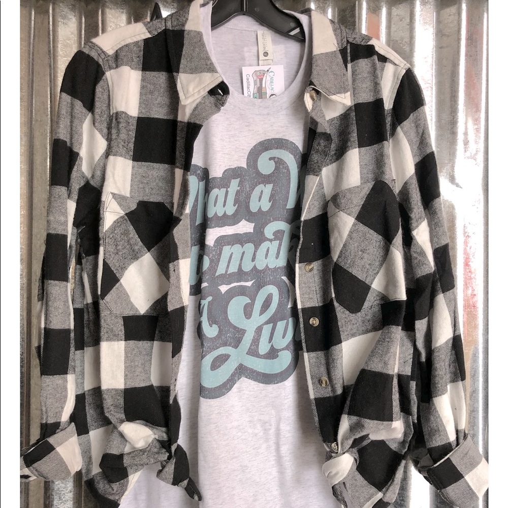Black/white Plaid flannel